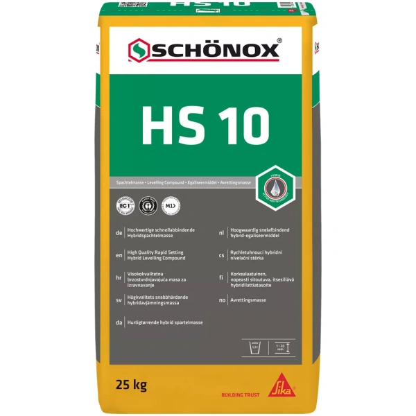 Zak Schönox HS 10 25 kg snel drogende egalisatiemortel voor houten vloeren, renovatie en vloerverwarming