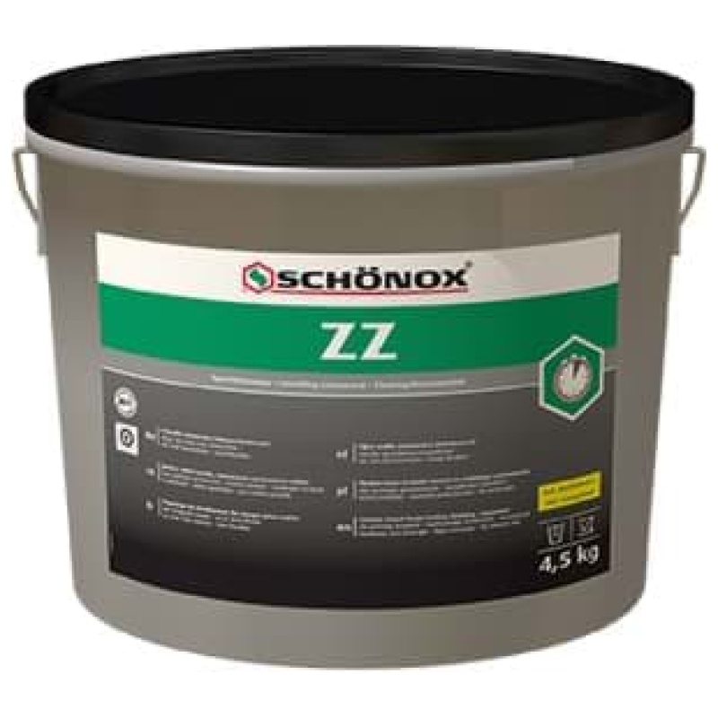 Emmer van 4,5 kg Schönox ZZ universele reparatiemortel voor uitvlakken en egaliseren.