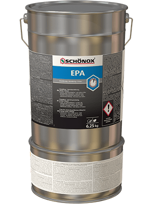 Metalen container met Schönox EPA reinigingsproduct Metalen container met Schönox EPA, een industrieel reinigings- en onderhoudsproduct voor vloeren.