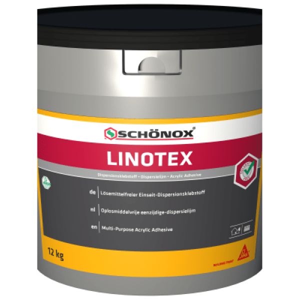 Emmer Schönox Linotex dispersielijm 12 kg, milieuvriendelijke vloerbedekking lijm voor linoleum en kurk.