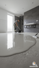 Badkamer renovatie met UZIN NC 112 Turbo sneldrogende egaline op vloerverwarming