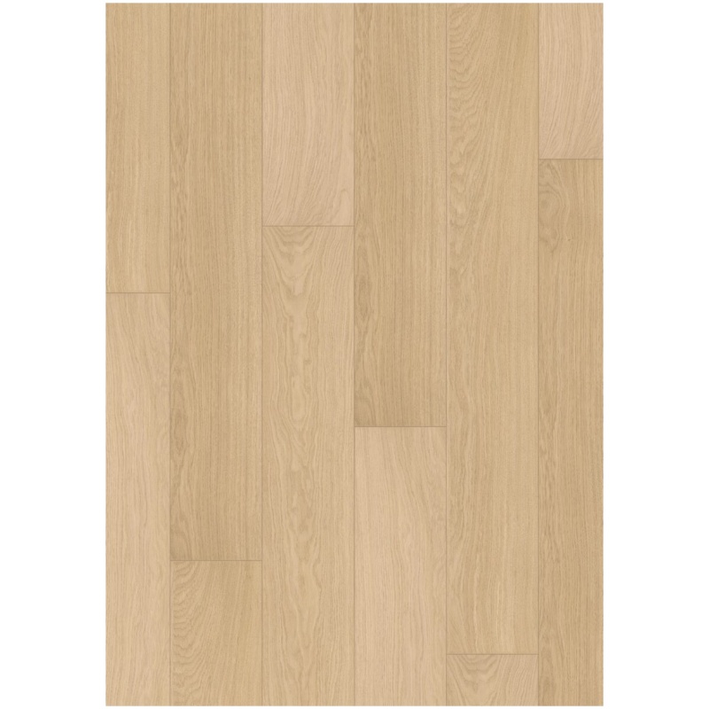 Close-up van de witte vernis en natuurlijke houtnerf op de Quick-Step Impressive laminaatvloer