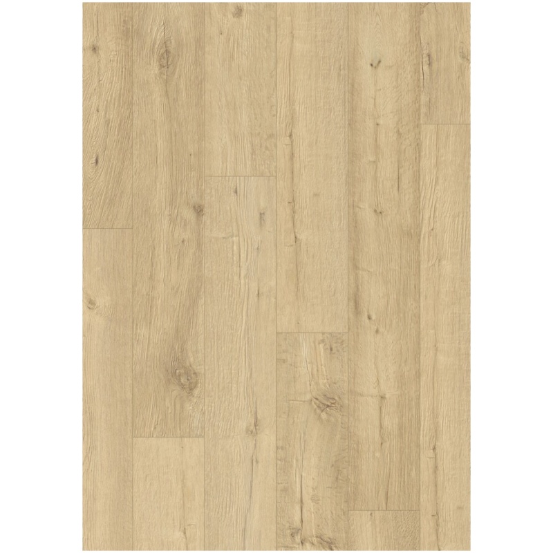 Detailfoto van de gezandstraalde houtstructuur op de Quick-Step Naturelle Eik laminaatvloer