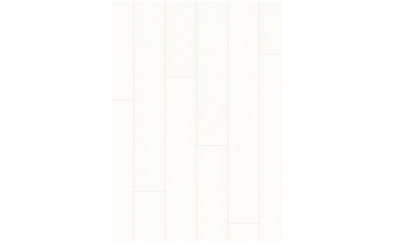 Kliksysteem van Quick-Step Impressive Witte Planken laminaatvloer in beeld