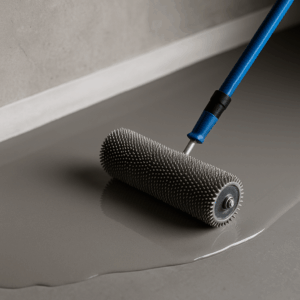 Prikroller voor het aanbrengen en ontluchten van egaline bij het egaliseren van vloeren